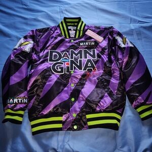 HEADWEAR CLASSICS MEN'S MARTIN LAWRENCE DAMN GINA SATIN JACKET PURPLE SIZE SMALL